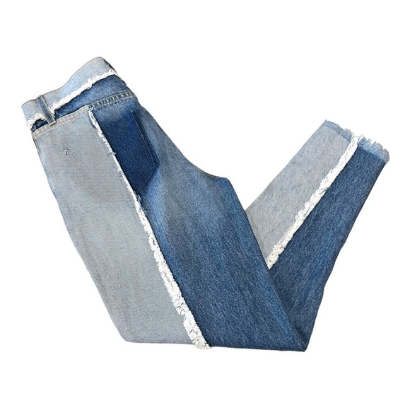 Carmar Marietta High Rise Two Tone Tapered Frayed Seams Denim Jeans Womens 26 - Picture 8 of 12